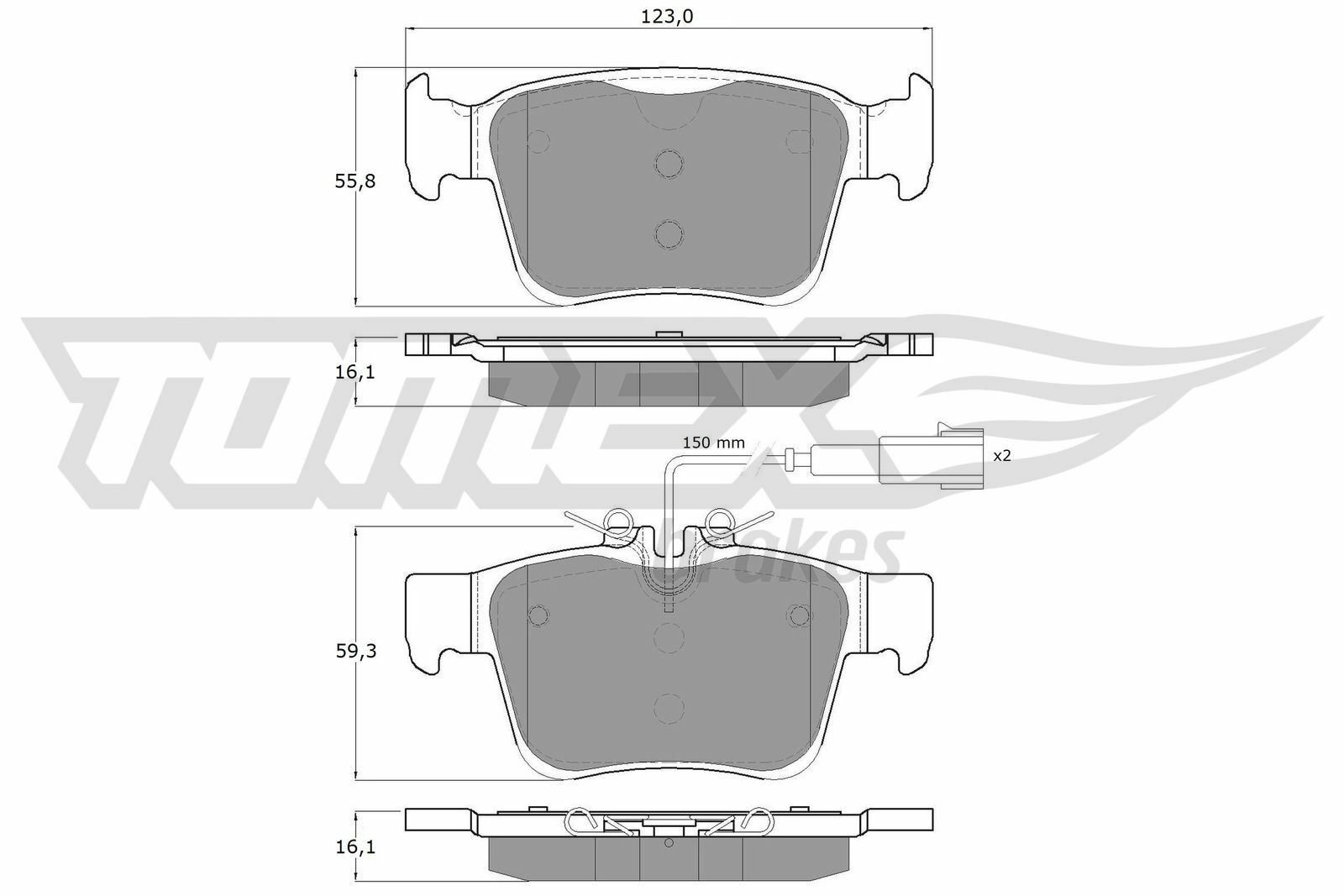 Sada brzdových platničiek kotúčovej brzdy TOMEX Brakes